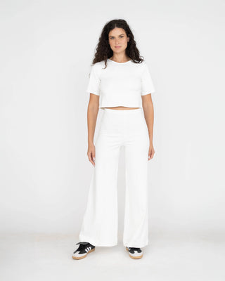 Ripley Rader Off-White Ponte Knit Wide Leg Pant-Standard