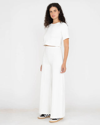Ripley Rader Off-White Ponte Knit Wide Leg Pant-Standard