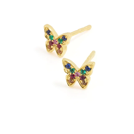 EF Collection Mini Rainbow Butterfly Stud Earring,"ef collection butterfly necklace" "ef collection studs" "ef collection bow earrings"