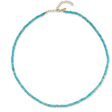 EF Collection Birthstone Bead Necklace in Turquoise, "ef collection necklace" "ef collection butterfly necklace" "ef collection heart necklace" "ef collection initial necklace" "ef collection jewelry" "ef collection diamond necklace" "ef collection bracelet"