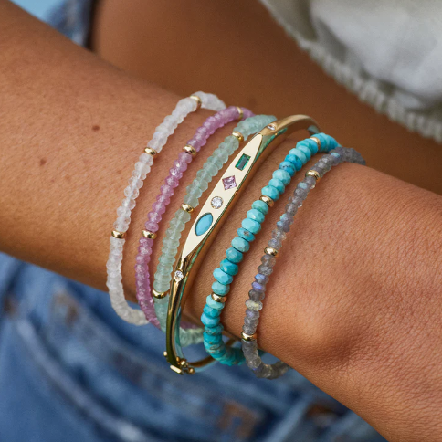 EF Collection Birthstone Bead Bracelet in Turquoise,  "ef collection bracelet" "ef collection butterfly necklace" "ef collection necklace" "turquoise birthstone bracelet"