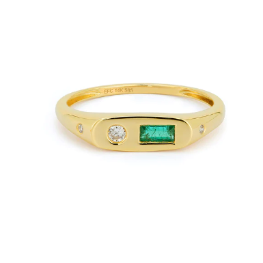 ef collection diamond and emerald treasure ring, ef collection rings
