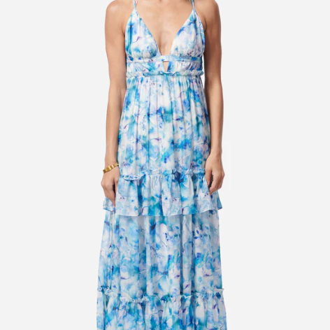 Cami NYC Doris Chiffon Dress in Sea Floral,  "cami nyc nori skirt" "cami nyc charlize gown" "cami nyc naira dress" "cami nyc silk dress" "cami nyc meri dress"