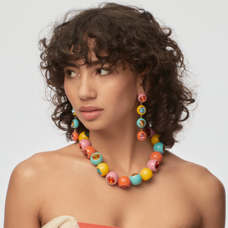 Lele Sadoughi Taffy Rainbow Gumball Linear Earrings, "lele sadoughi raffia headband" "lele sadoughi earrings sale" "lele sadoughi paper lily earrings" "lele sadoughi clip on earrings" "rainbow taffy lollipop" "rainbow laffy taffy"