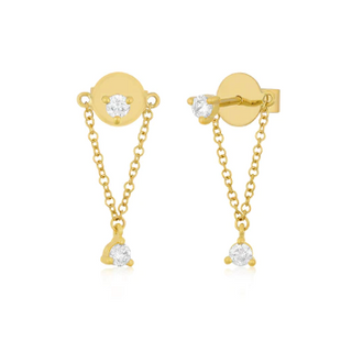 ef collection suspended diamond stud earring, "Keyword" 