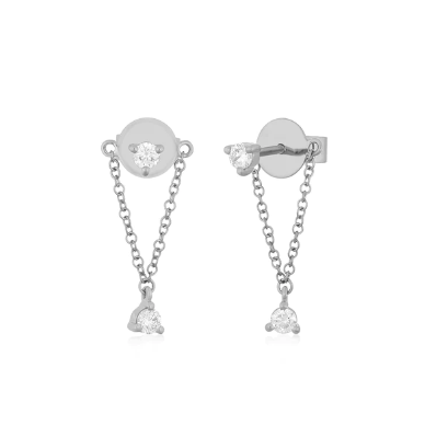 EF Collection Suspended Diamond Stud Earring