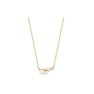 EF Collection 14k Diamond and Pearl Necklace