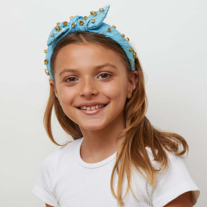 Lele Sadoughi Ocean Cove Kids Oversized Crystal Bow Tie Headband