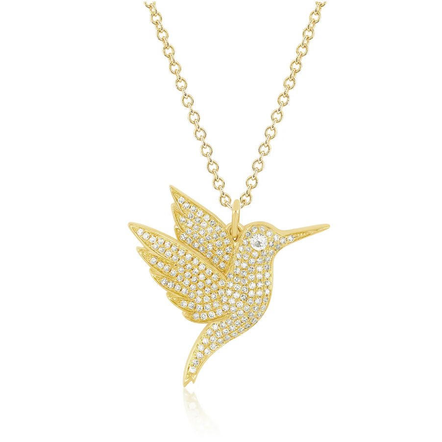 ef collection pave diamond hummingbird necklace, humminbird necklace, necklace seen on jlo