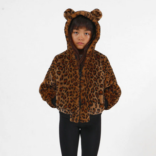 apparis kids, apparis lily kids coat in leopard.