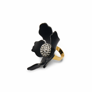 Lele Sadoughi Jet Crystal Lily Ring, Lele sadoughi, Lele sadoughi headband, Lele sadoughi jewelry, Lele Sadoughi accessories