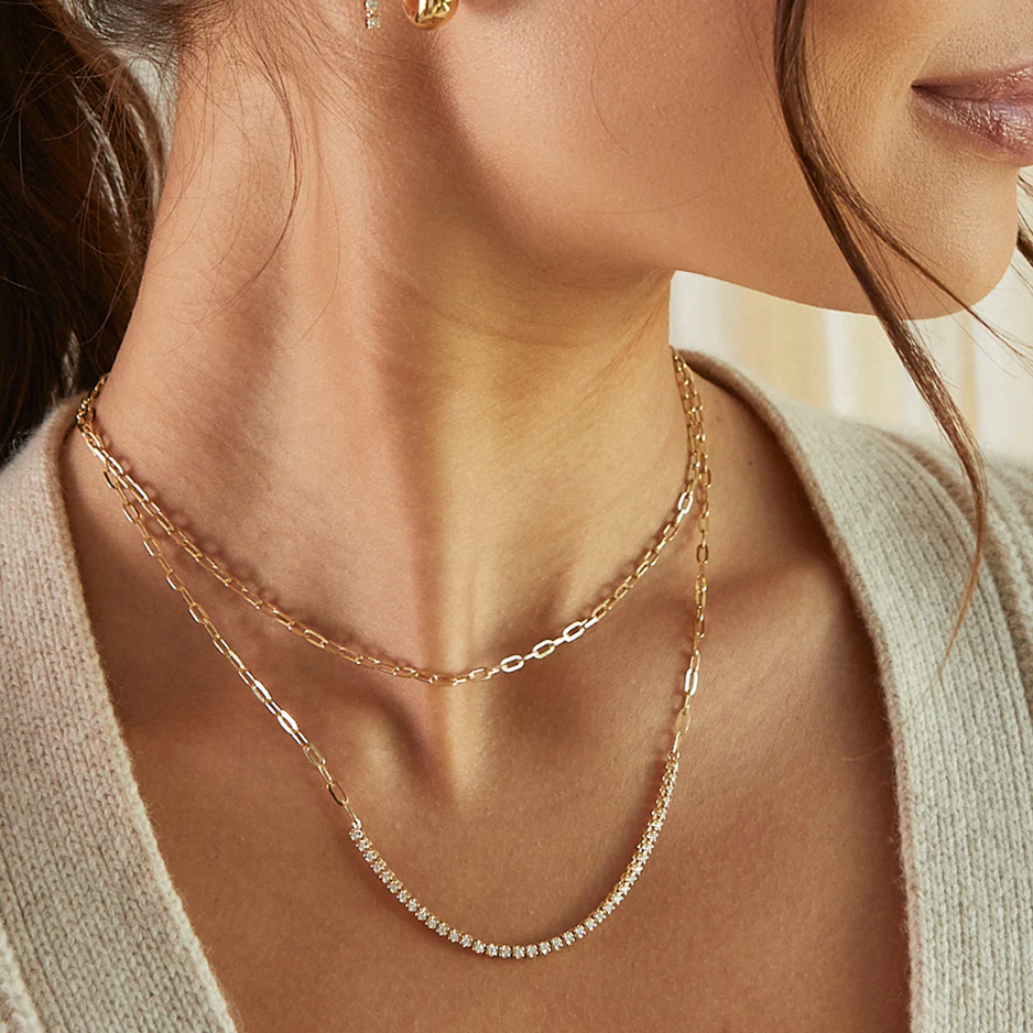 ef collection diamond segment mini link necklace