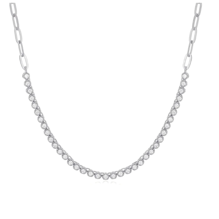 ef collection diamond segment mini link necklace