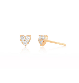 EF Collection Full Cut Diamond Mini Heart Earrring