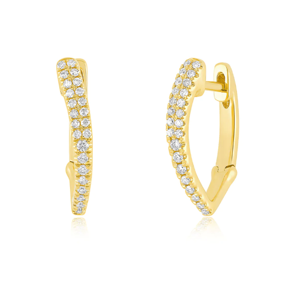 ef collection, ef collection diamond pointed huggie earring