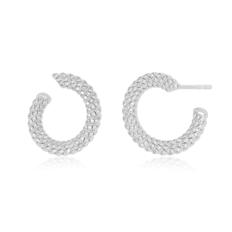 EF Collection 14k Diamond Twist Wrap Earrings