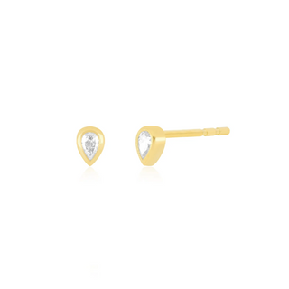 ef collection bezel set diamond pear stud