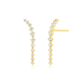 ef collecton 14k prong set diamond waterfall earring