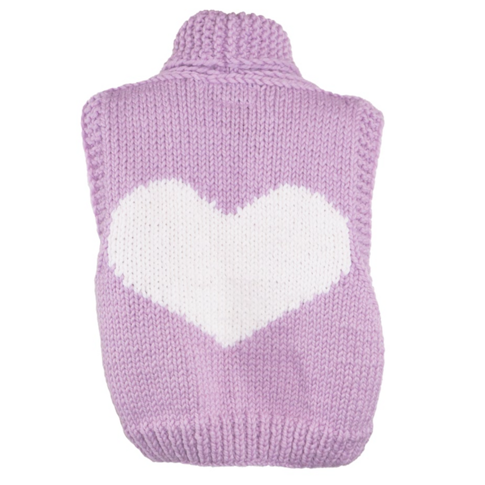 GOGO Sweaters Short Heart Vest Lilac