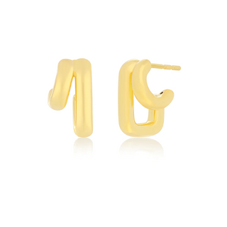 ef collection double gold jumbo huggie earring