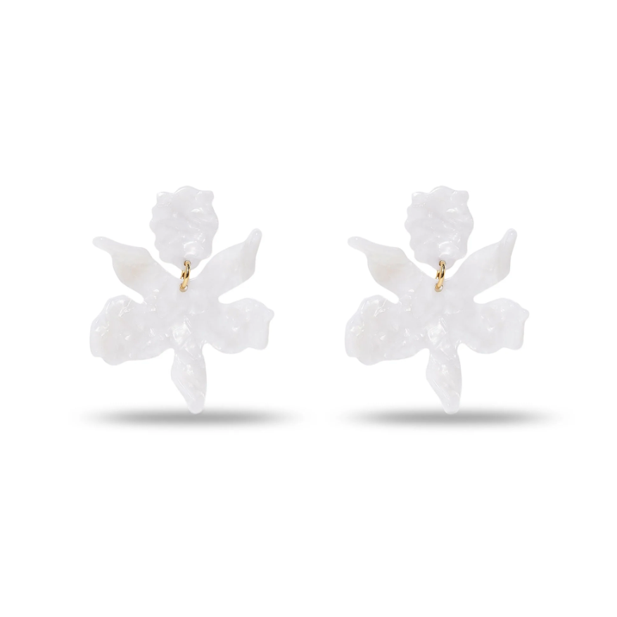 Lele Sadoughi Mother of Pearl Small Paper Lily Earrings