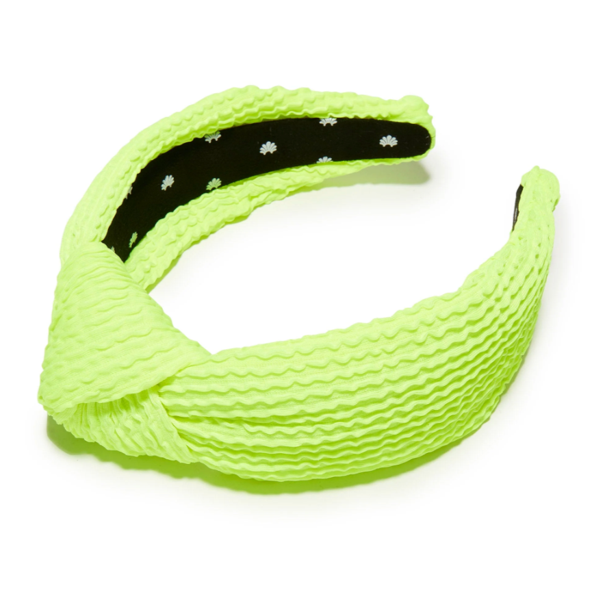 Lele Sadoughi Chartreuse Swimmer Knotted Headband