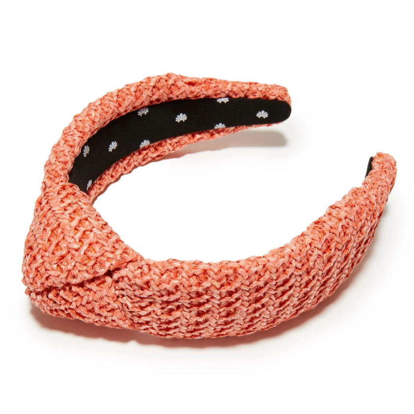 Lele Sadoughi Apricot Raffia Knotted Headband