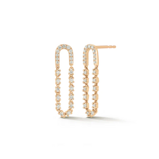 EF Collection Diamond Loop Chain Stud Earring