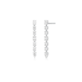 EF Collection Diamond Carrie Drop Stud Earring