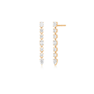 EF Collection Diamond Carrie Drop Stud Earring