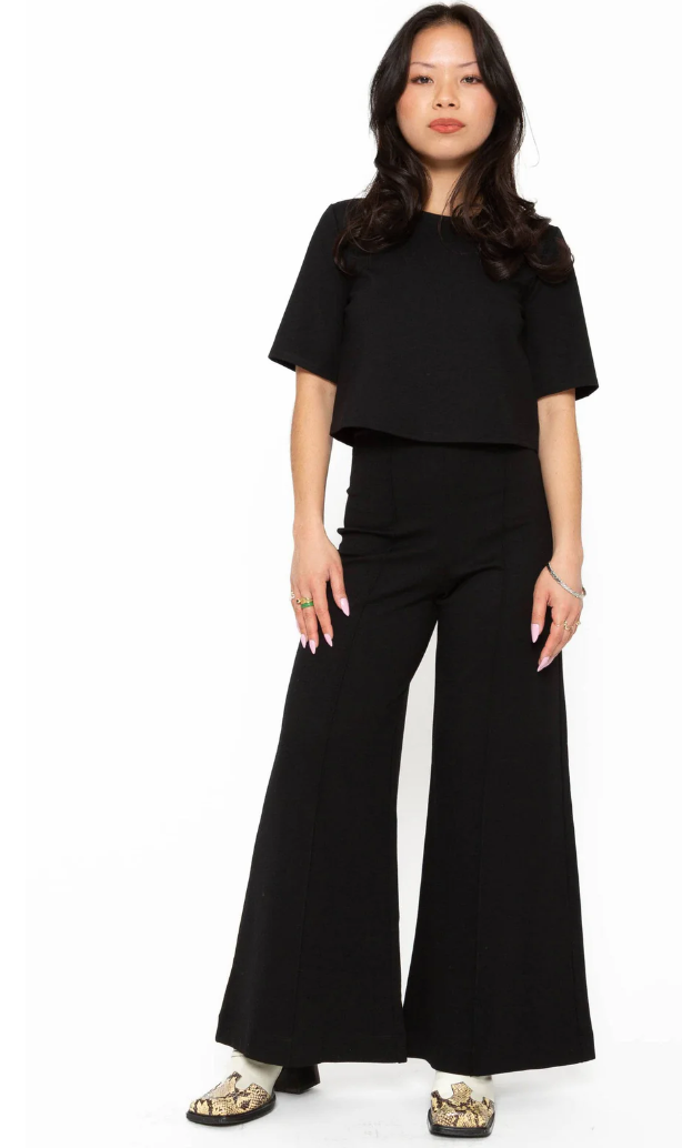 Ripley Radar Ponte Knit Wide Leg Pant Cropped