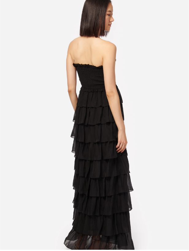 Cami NYC Stella Gown Dress, Cami NYC Chiffon Silk Dress, Cami NYC Black dress, Cami NYC Summer dress, Cami NYC Spring dress, Black dresses, Cami NYC Strapless dress, Cami NYC Ruffles