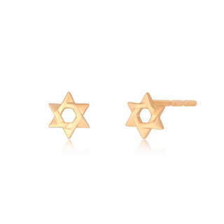 EF COLLECTION Star of david earrings, star of david jewelry, gold jewelry, Ef Collection gold jewelry, Ef collection earrings, gold earrings, small earrings, star of david earrings