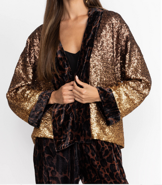 Johnny Was Sequin Gold Plaza Kimono (lined)