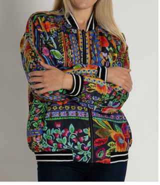 Johnny Was Tasha Bomber Jacket (Reversible) Brush