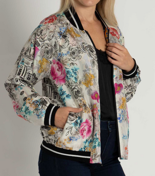 Johnny Was Tasha Bomber Jacket (Reversible) Brush