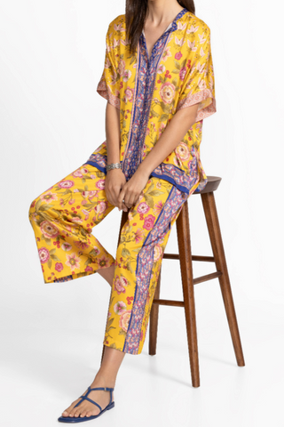 Johnny Was Audrey Short Sleeve Mandarin Collar Camara