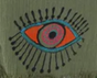 Khaki with Orange & Pink Evil Eye