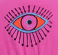 Pink with Orange Evil Eye