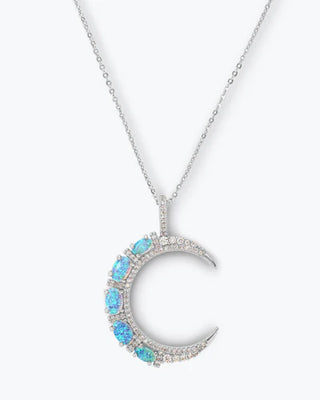 Melinda Maria She's An Icon Blue Opal Moon Necklace