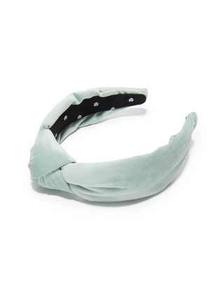 Lele Sadoughi Velvet Knotted Headband Smoky Aqua