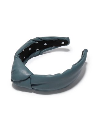 Lele Sadoughi Faux Leather Knotted Headband Charcoal