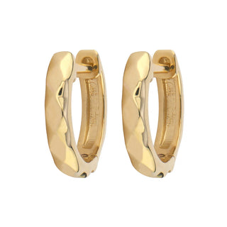 Three Stories Gold Textured Hoop Earring