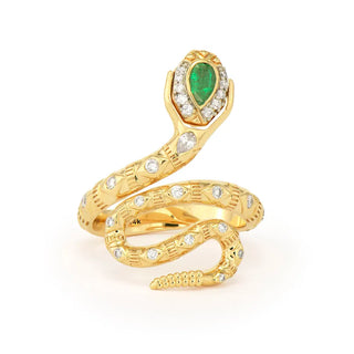 Three Stories Serpent Coil Wrap Around Flip Ring