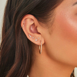 EF Collection Mini Diamond Pear Stud Earring