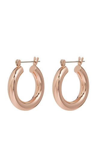 Luv AJ Baby Amalfi Tube Hoops Rose Gold "luv aj baby amalfi hoops" "luv aj amalfi tube hoops""" "luv aj baby amalfi hoops silver" "luv aj heart earrings" "luv aj martina hoops" "luv aj pave hoops" "luv aj necklace" "luv aj ear cuff"