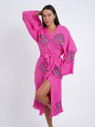 peshtemal robes pink with pink eye