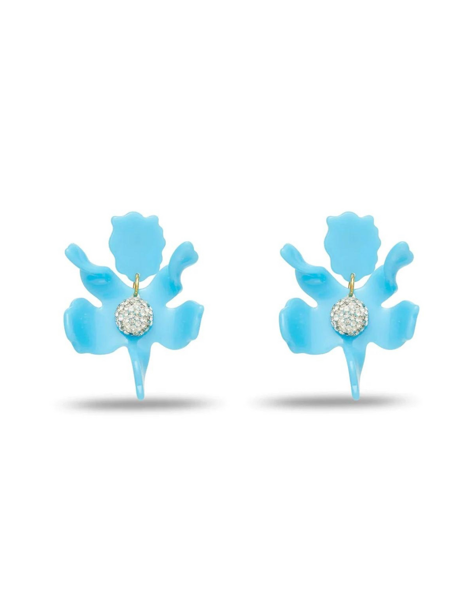 Lele Sadoughi Turquoise Small Crystal Lily Earrings