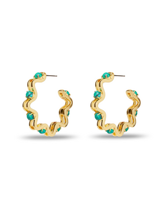 "lele sadoughi malachite caterpillar hoop earrings” "gold hoop earrings" “green earrings gold" "real malachite earrings" “malachite earrings" “green hoop earrings” “green gold hoop earrings” “lele sadoughi green earrings” “lele sadoughi gold earrings”