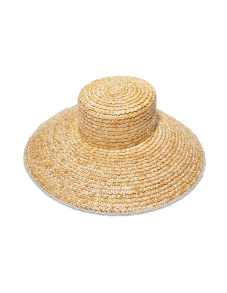 Lele Sadoughi Natural Pearl Edge Straw Hat Natural, Lele Sadoughi straw hat, Lele Sadoughi pearl straw hat, Lele Sadoughi pearl edge straw hat